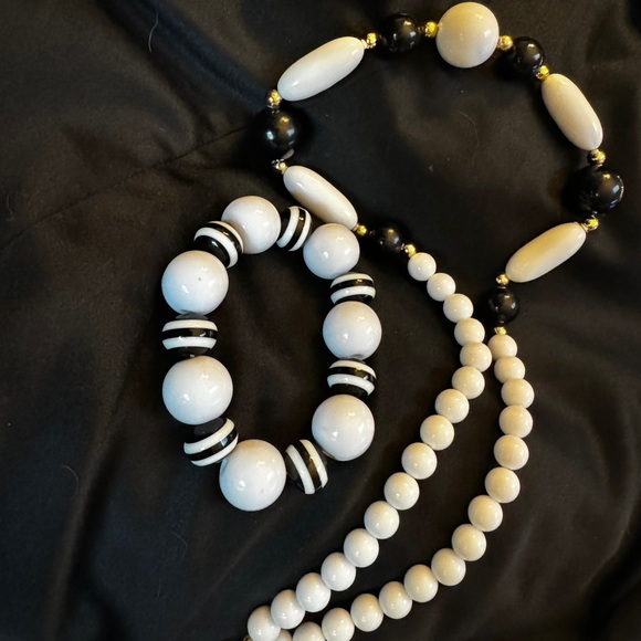 SET Necklace 22 in Bracelet 6.5 to 7in stretchy Chunky Fun Trendy In Tou… - Picture 7 of 11